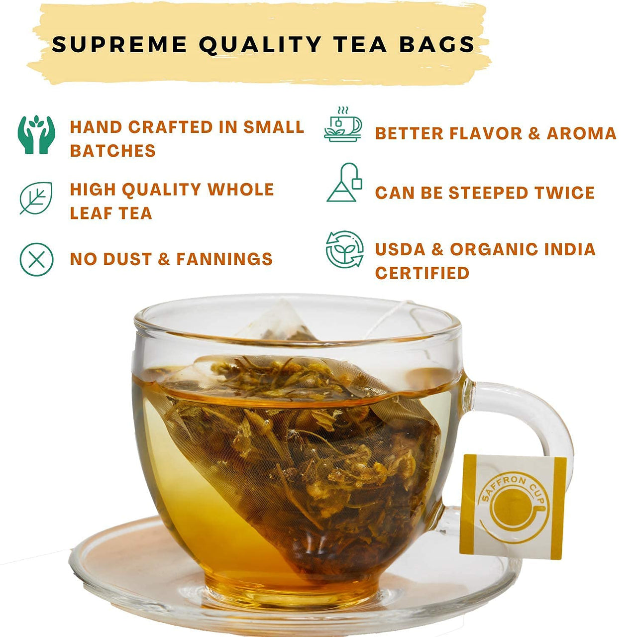 Chamomile & Mint Herbal Tea - 20 Premium Pyramid Teabags