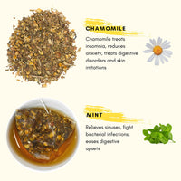 Thumbnail for Chamomile & Mint Herbal Tea - 20 Premium Pyramid Teabags