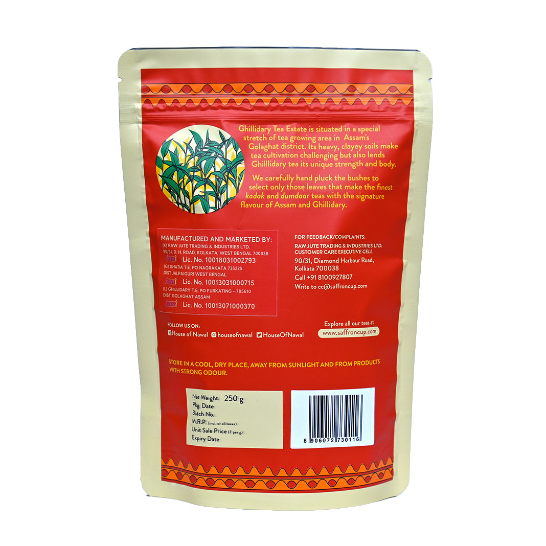 Ghillidary Premium Assam CTC Tea – 250g (Airtight Ziplock Pouch) - saffroncup