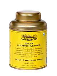 Thumbnail for Chamomile & Mint Herbal Tea | Relax Tea | Loose Tea 50gm | 25 Cups | Health Tea | 100% Natural Teas - saffroncup