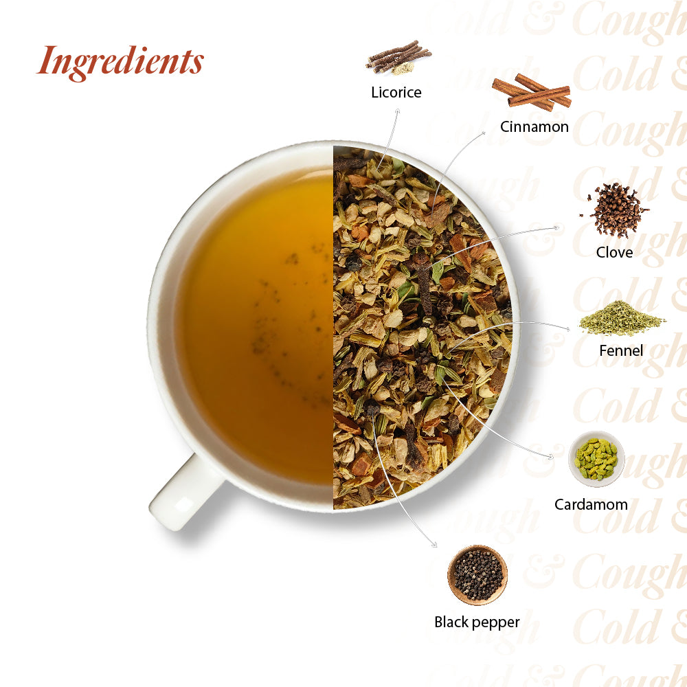 Saffron Cup Cold & Cough Herbal Infusion – 20 Tea Bags (Premium Pyramid Tea bags) - saffroncup
