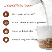 Thumbnail for Saffron Cup Cold & Cough Herbal Infusion – 20 Tea Bags (Premium Pyramid Tea bags) - saffroncup
