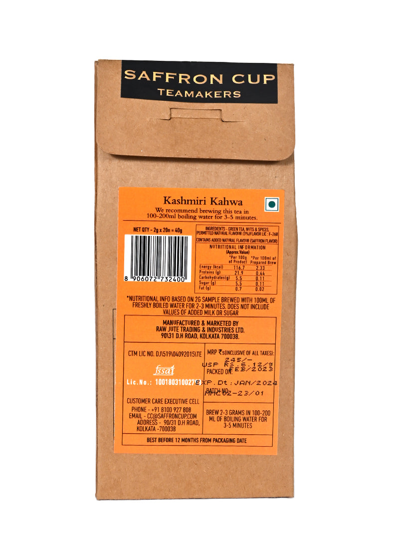 Kashmiri Kahwa Teabags - saffroncup