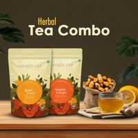 Thumbnail for Saffron Cup Herbal Tea Combo | Sunglow Energize + Lemon Green (Airtight Zip-Lock Pouch) - saffroncup