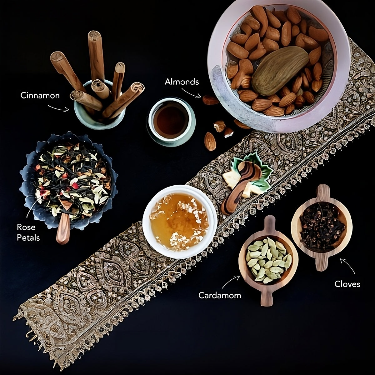 Kashmiri Kahwa Green Tea – 100g | Saffron-Infused, Cardamom, Cinnamon, Almonds - saffroncup