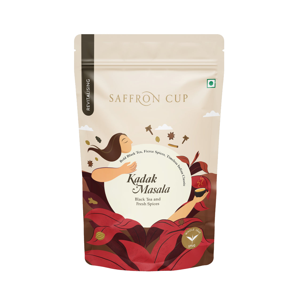 Saffron Cup Kadak Masala Black Tea – 175g (Zip-Lock Pouch) - saffroncup