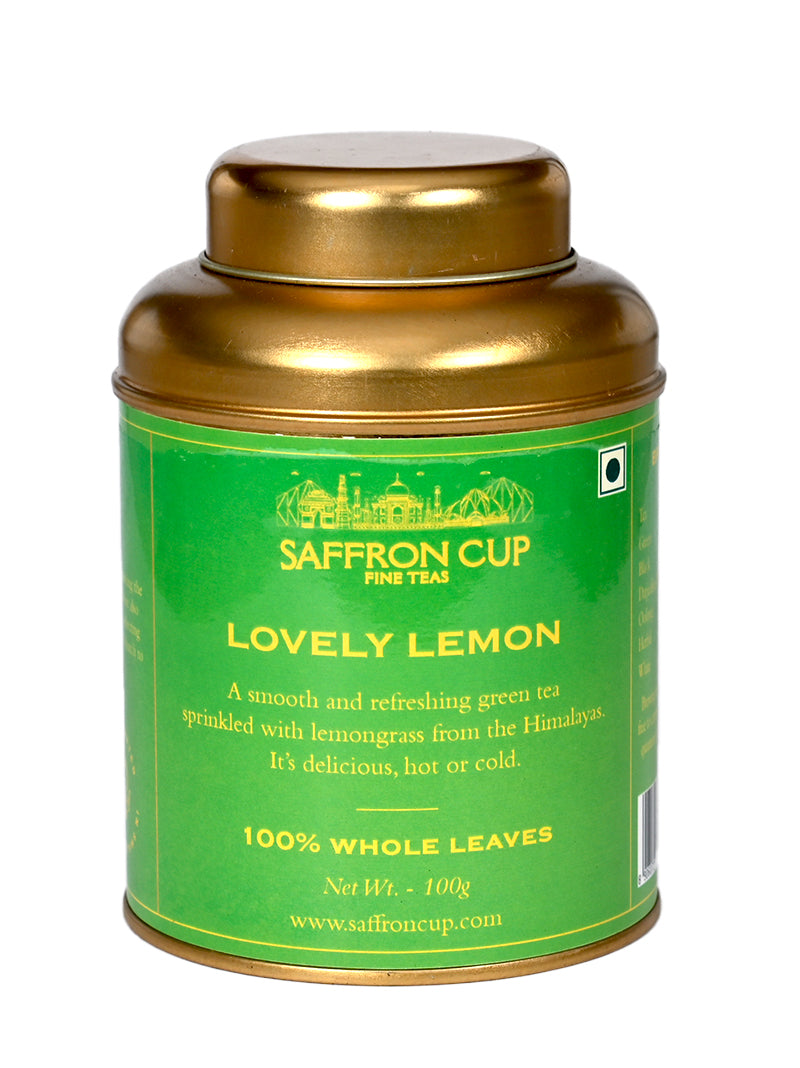Lovery Tea Lovely Lemon Green Tea | 100 gm | 50 Cups | 100% Natural Teas – saffroncup