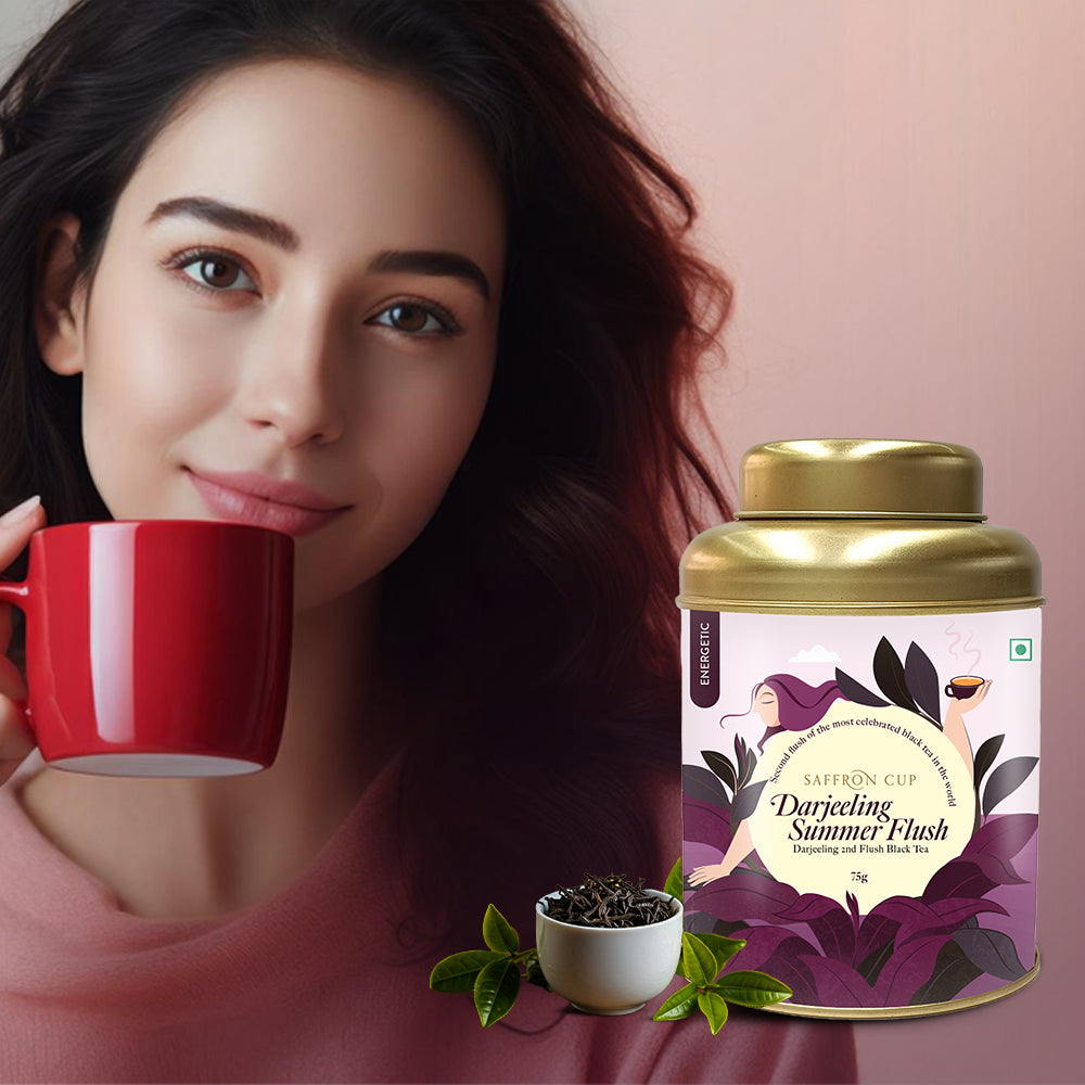 Darjeeling Second Flush Tea - 80g | Second Flush, Antioxidant-Rich - saffroncup