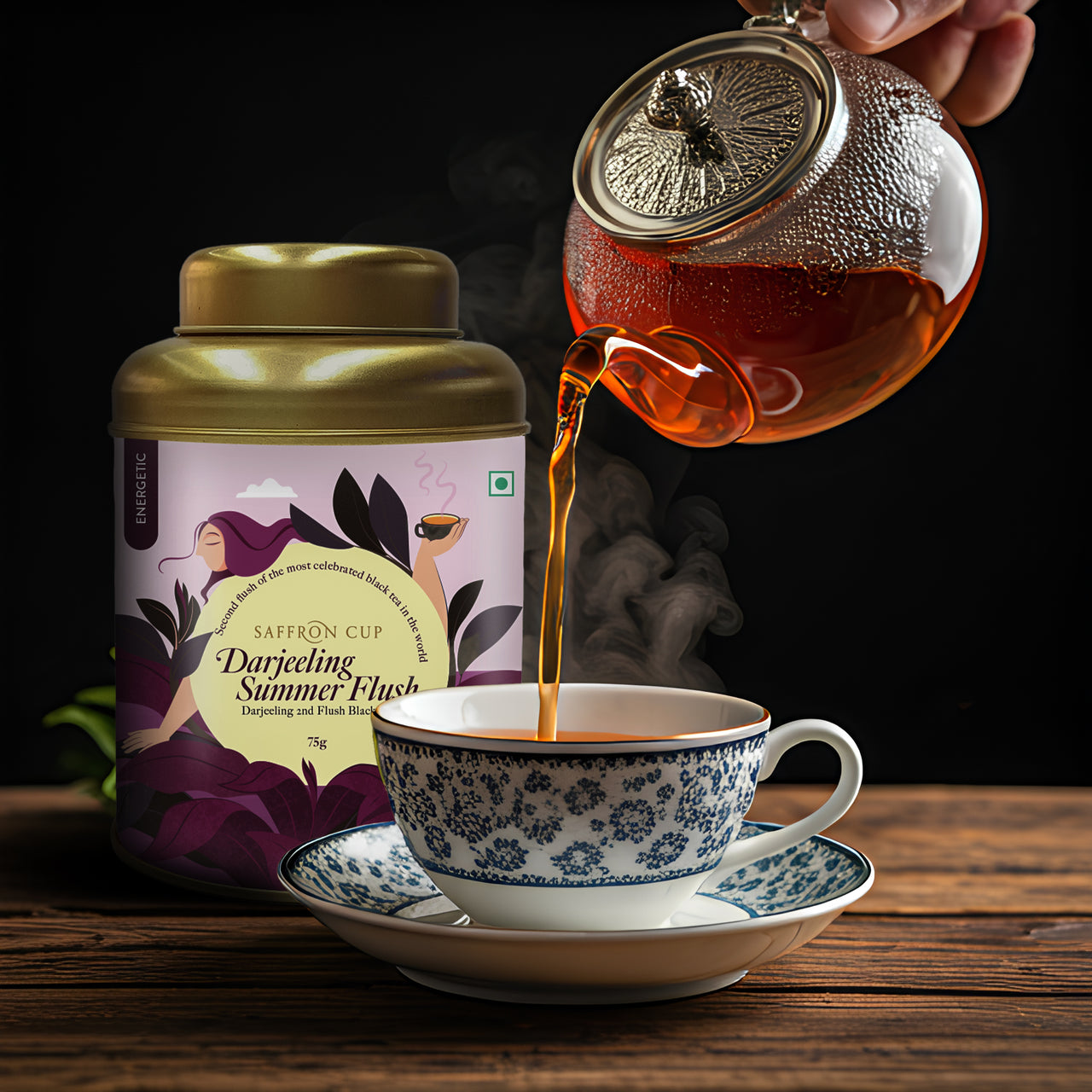 Darjeeling Second Flush Tea - 80g | Second Flush, Antioxidant-Rich - saffroncup