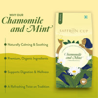 Thumbnail for Chamomile & Mint Herbal Tea | For Relaxing | 20 Pyramid Tea Bags - saffroncup