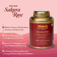 Thumbnail for Sakura Rose Green Tea – 60g | Green Tea with Rose Petals - saffroncup