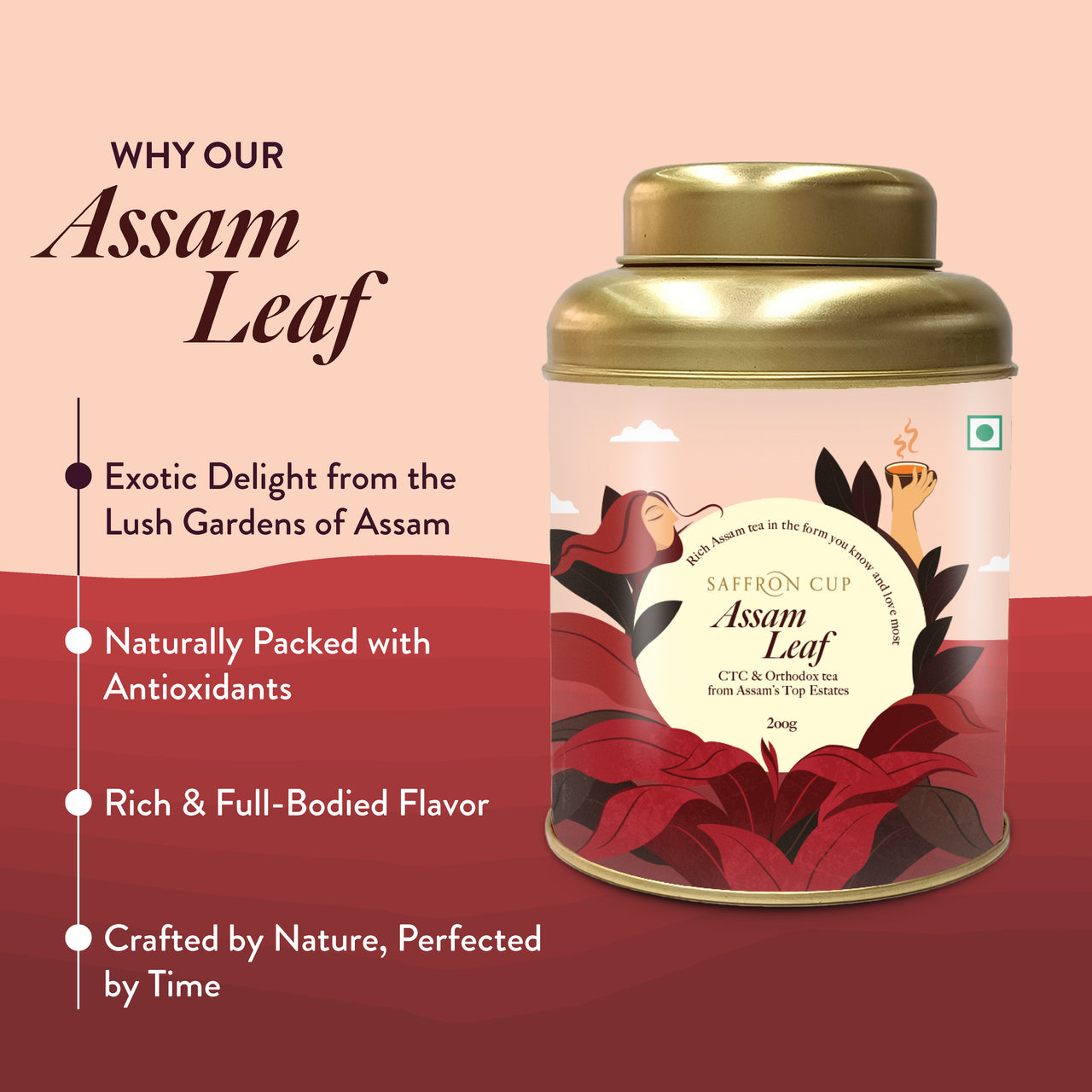 Pure Assam Black CTC Tea – 200g | Fresh Assam Tea - saffroncup