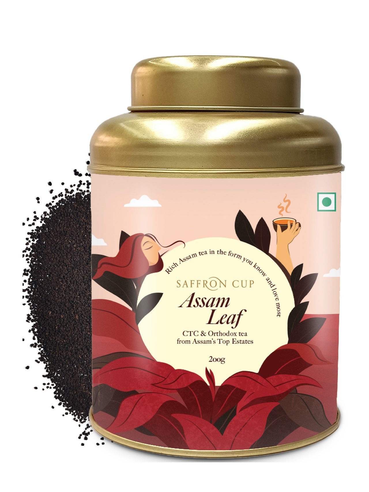 Pure Assam Black CTC Tea – 200g (Airtight Double-Lid Tin)