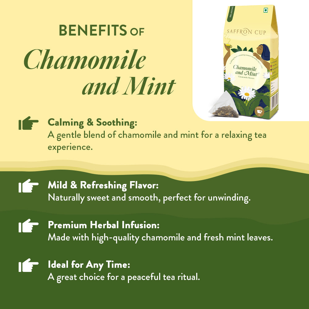 Chamomile & Mint Herbal Tea - 20 Premium Pyramid Teabags
