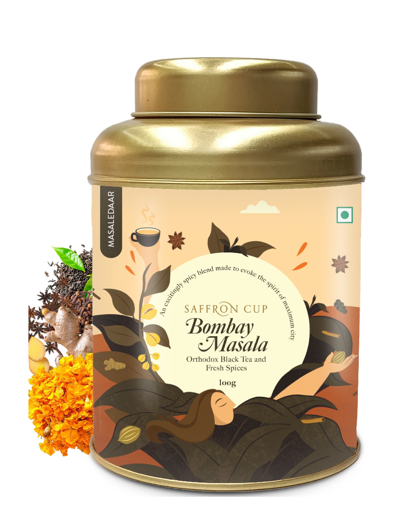 Bombay Masala Black Tea – 100g (Double-Lid Tin)