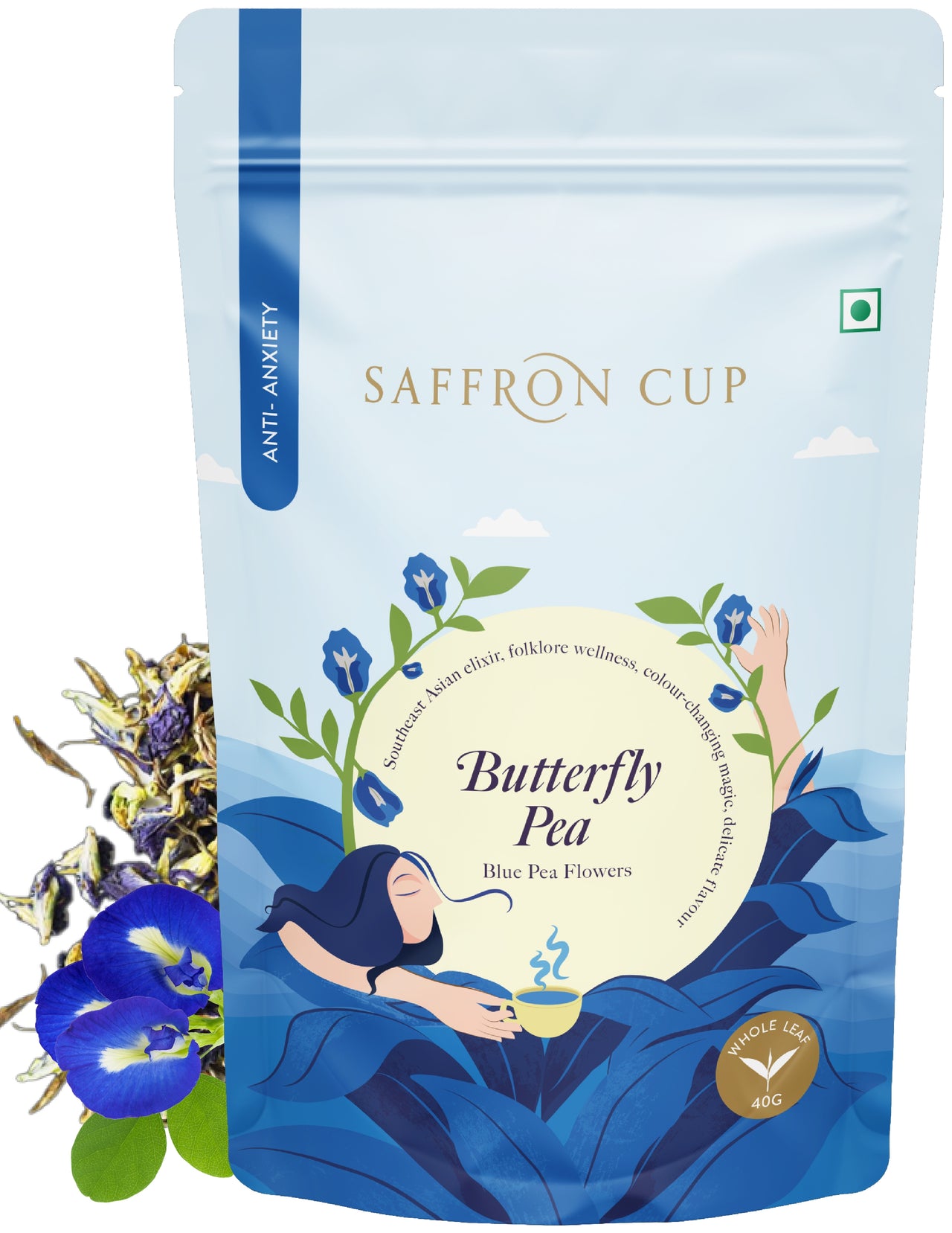 Butterfly Pea Tea – 40g | 100% Natural Blue Pea Flowers - saffroncup