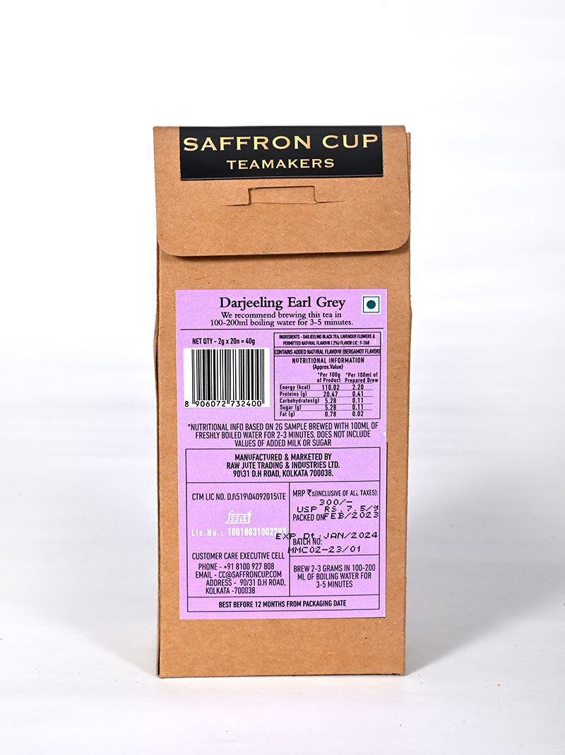 Darjeeling Earl Grey Teabags - saffroncup