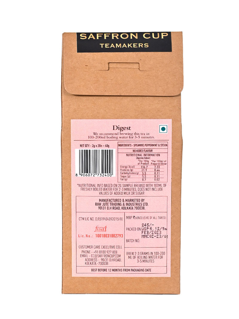 Digest (Peppermint Tea) Teabags - saffroncup