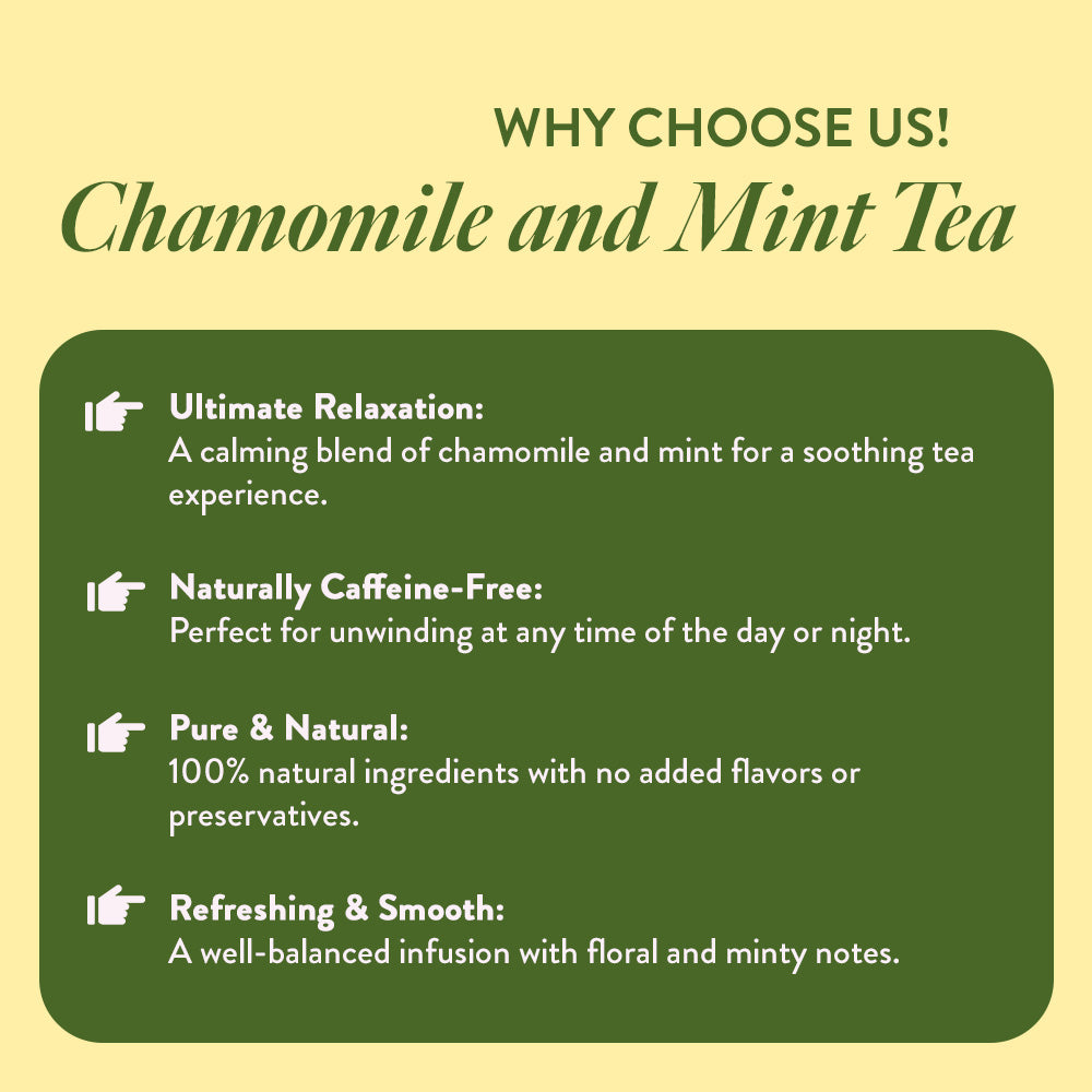 Chamomile & Mint Herbal Tea - 20 Premium Pyramid Teabags