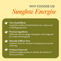 Thumbnail for Sunglow Energize Herbal Tea (Ginger, Turmeric) – 100g (Pouch)