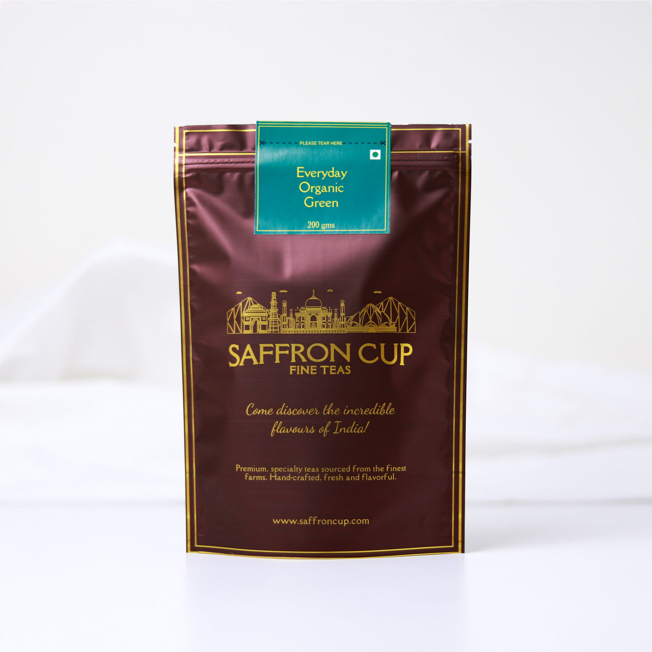 Organic Green Tea- 200g pouch - saffroncup