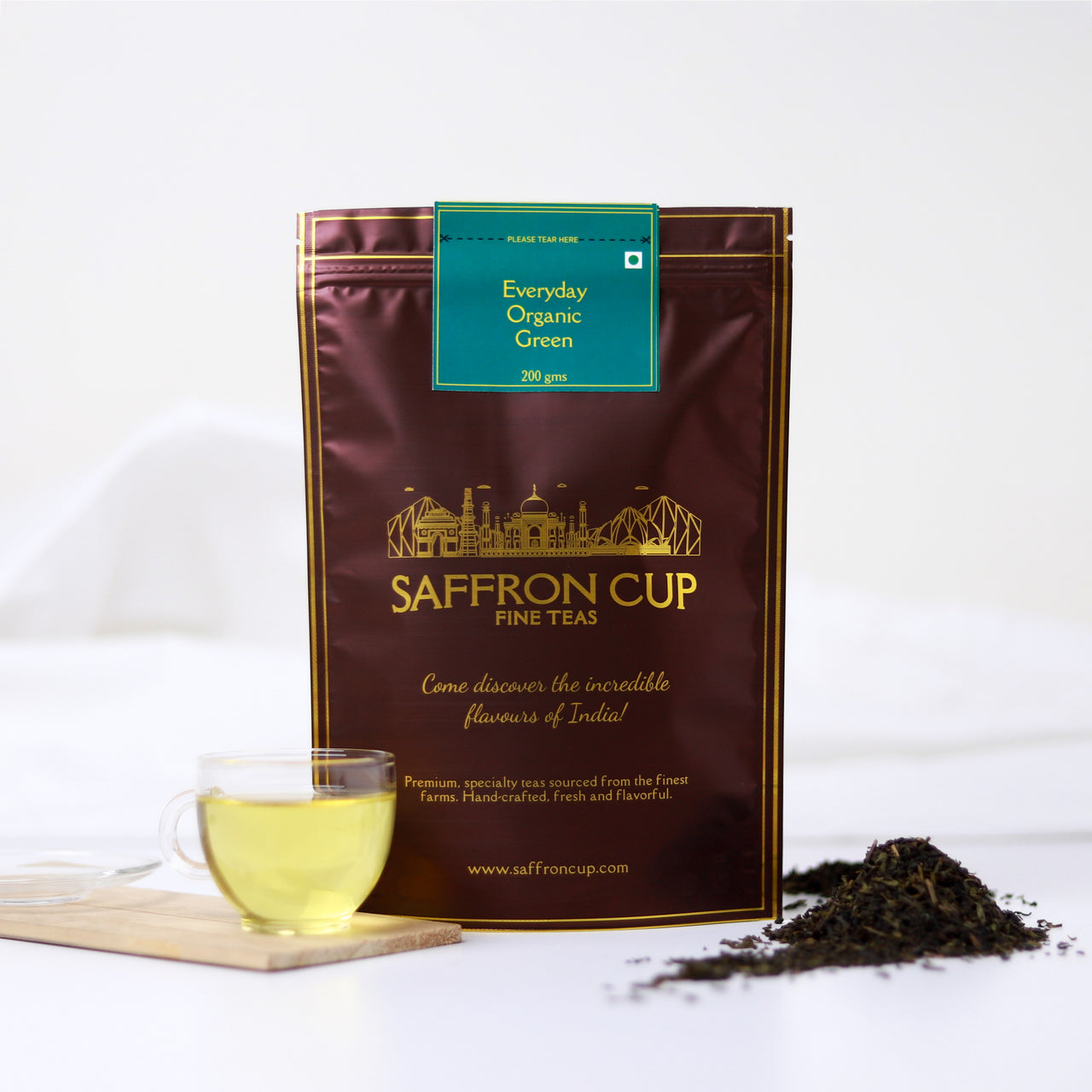 Organic Green Tea- 200g pouch - saffroncup